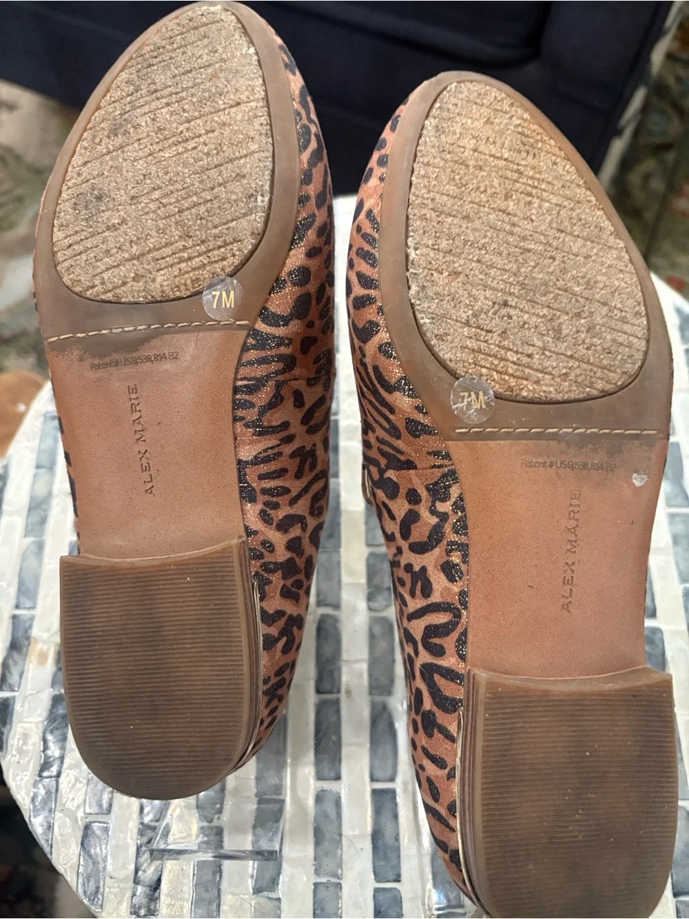 Alex Marie Metallic Leopard -Print Slip-On‎ Loafers size 7